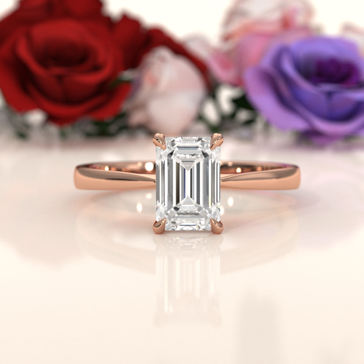 3g Lab Grown Diamond Tapper Solitaire IGI Certified Engagement Ring Setting 2mm 1.00 Ctw.